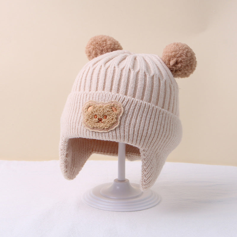 Cute Bear Ear Youngsters Beanie Cap - Cozy Knitted Winter Hat for Youngsters :)
