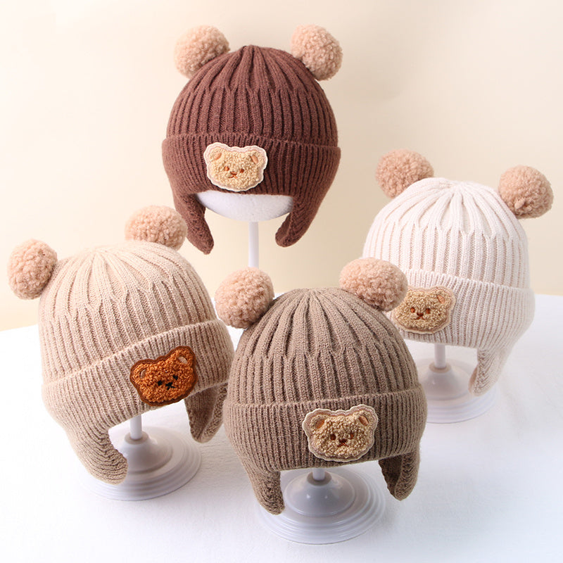 Cute Bear Ear Youngsters Beanie Cap - Cozy Knitted Winter Hat for Youngsters :)
