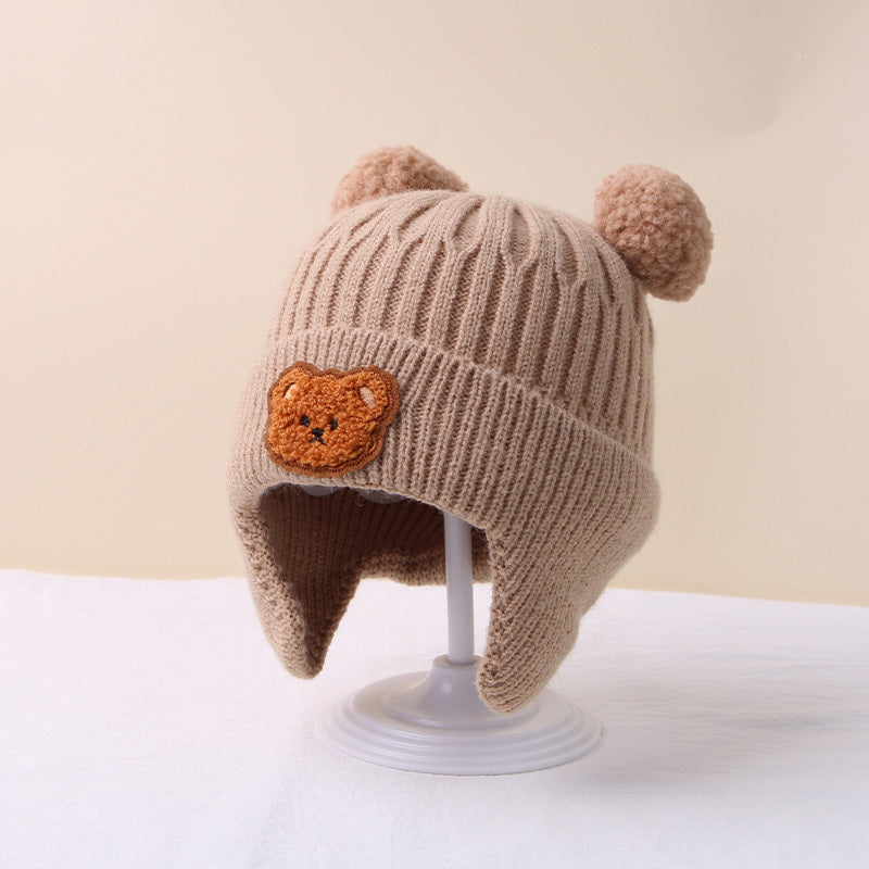 Cute Bear Ear Youngsters Beanie Cap - Cozy Knitted Winter Hat for Youngsters :)