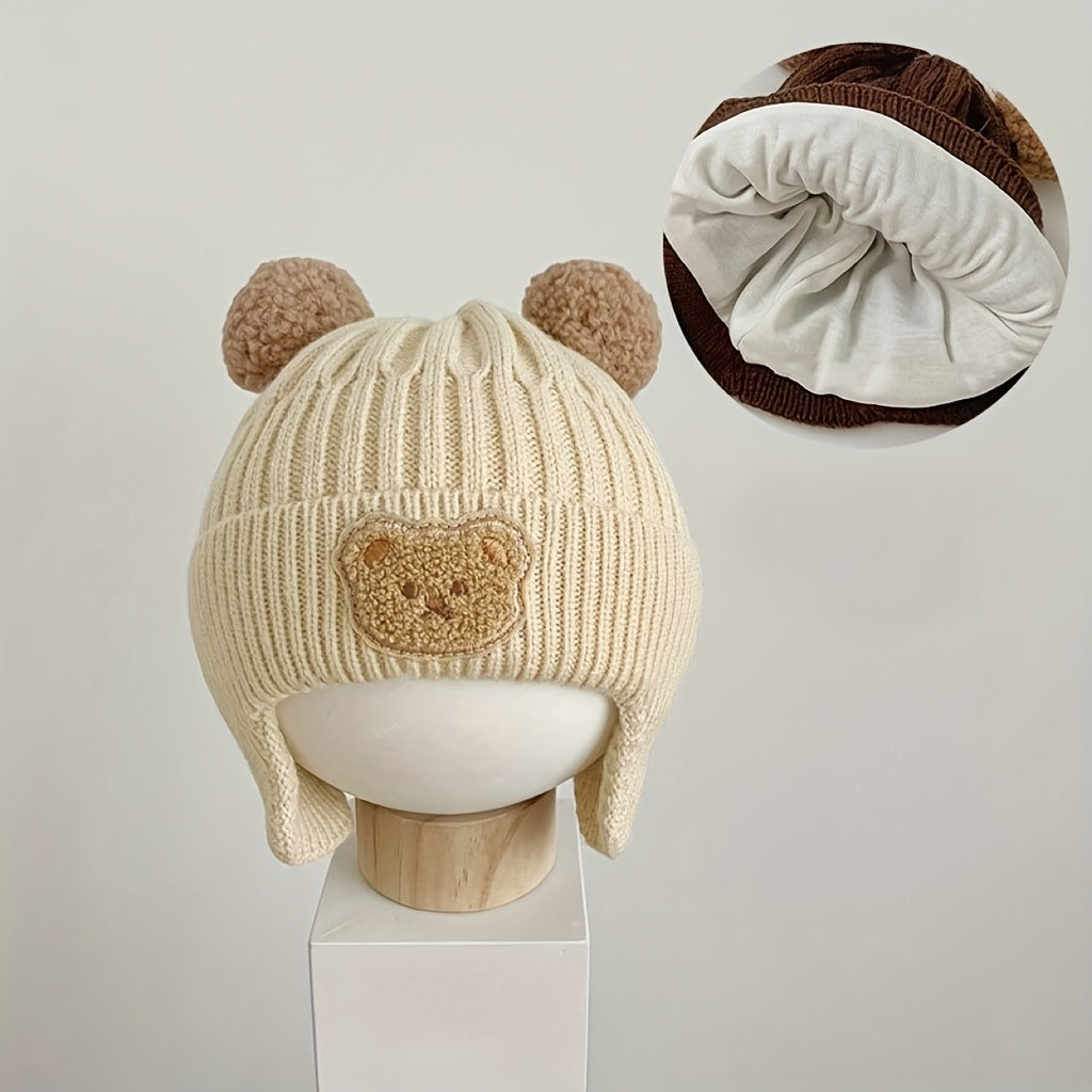 Cute Bear Ear Youngsters Beanie Cap - Cozy Knitted Winter Hat for Youngsters :)
