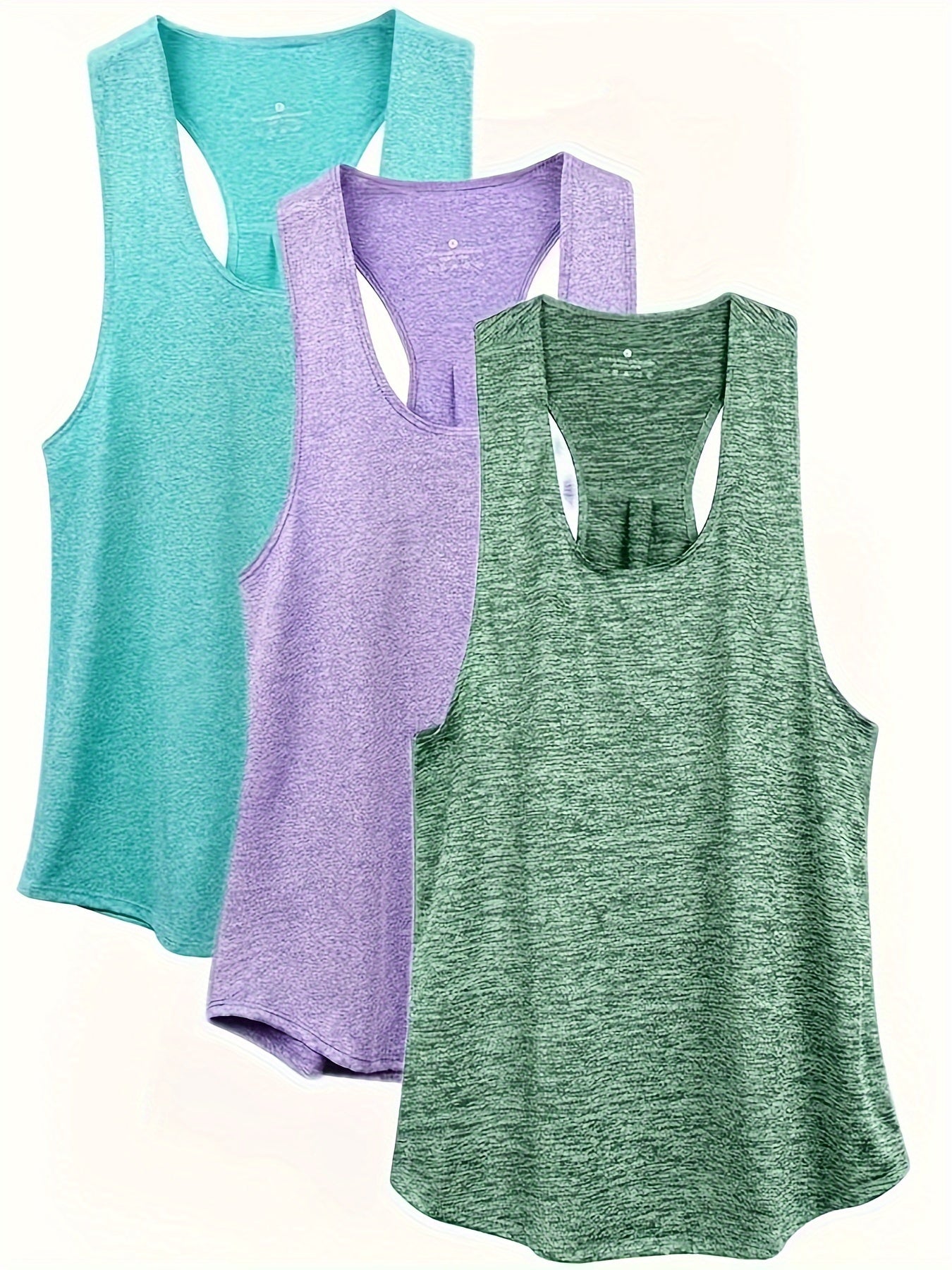 3pcs Quick-drying Racerback Sports Tank Top
Perfect for Fitness Training , other Sports & Running ,