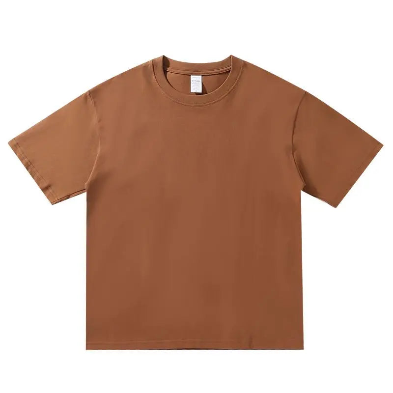 Oversized Summer T shirts for Women Men Brown Casual Female Korean Streetwear Tees Unisex Basic Solid Young Cool T