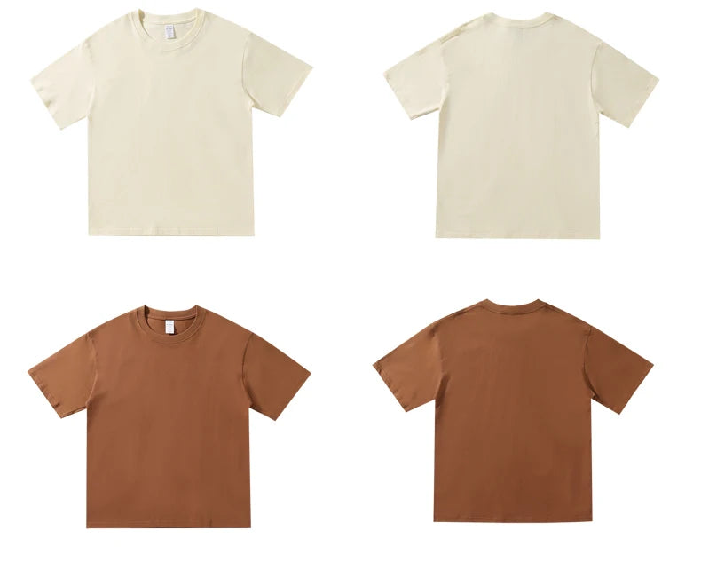 Oversized Summer T shirts for Women Men Brown Casual Female Korean Streetwear Tees Unisex Basic Solid Young Cool T