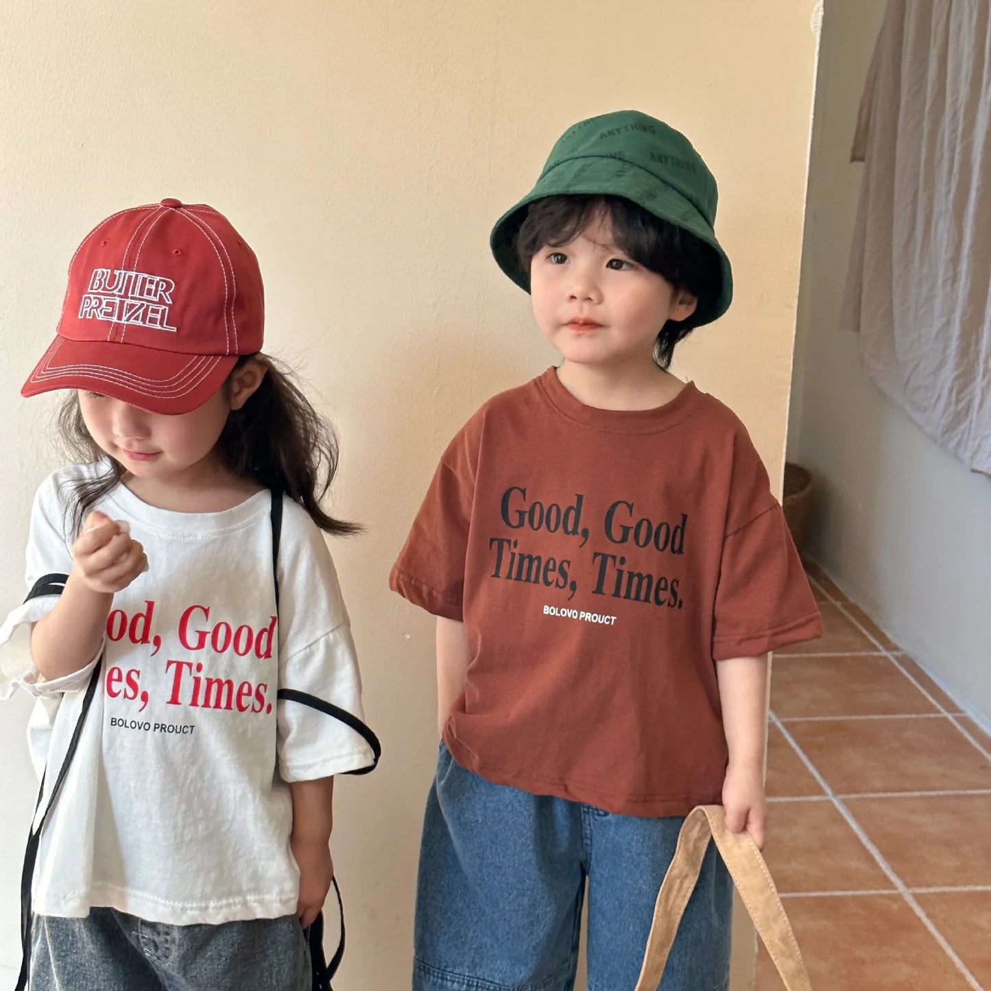 Oversized Letter Print T-shirt Cotton Loose Short Sleeve Tees Kid Casual Tops Toddler Clothes