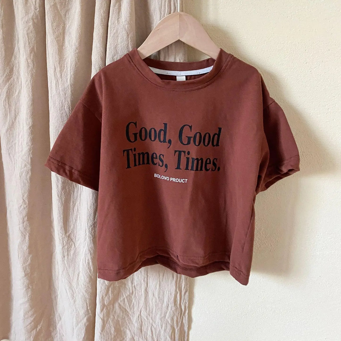 Oversized Letter Print T-shirt Cotton Loose Short Sleeve Tees Kid Casual Tops Toddler Clothes