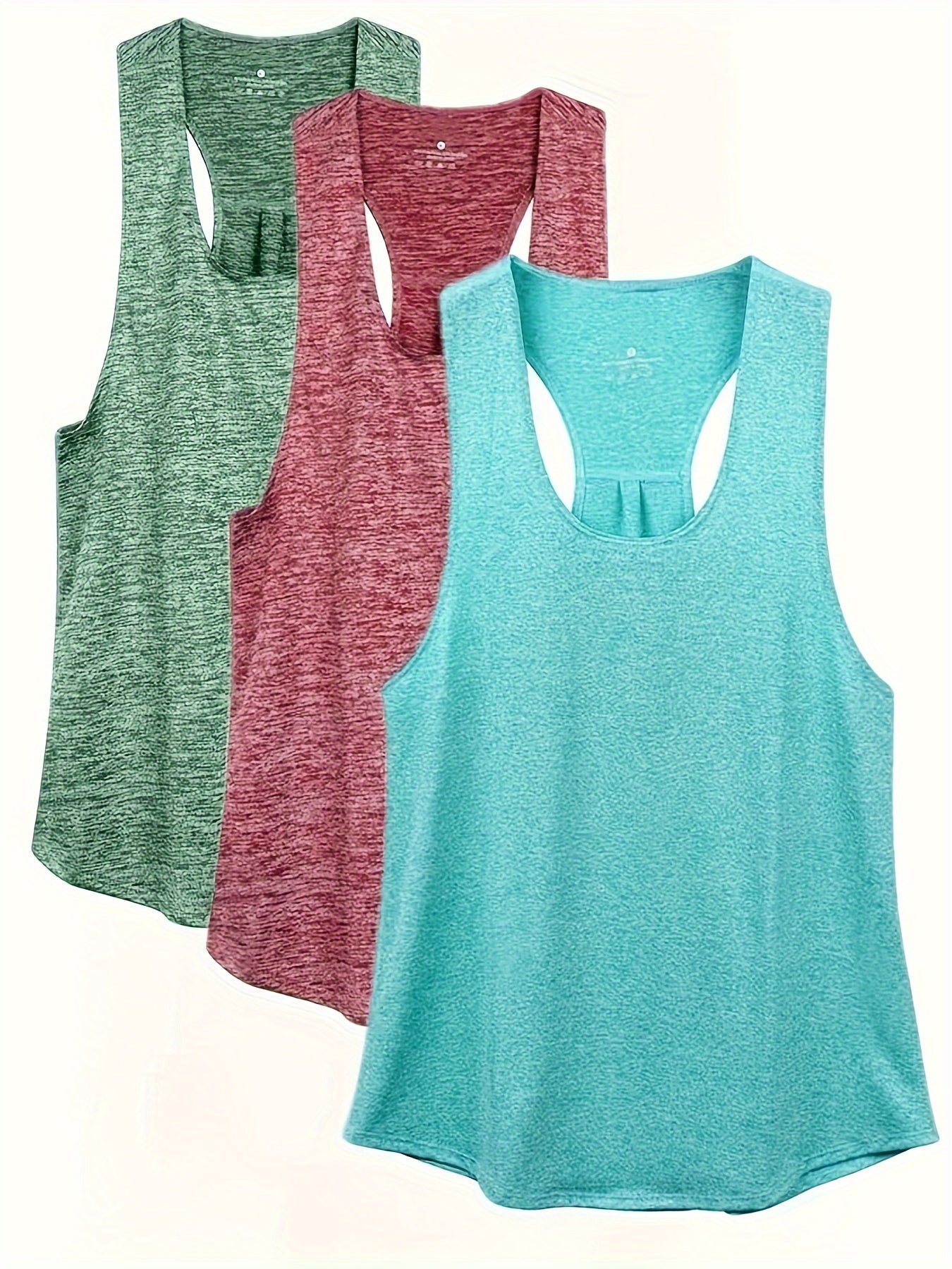 3pcs Quick-drying Racerback Sports Tank Top
Perfect for Fitness Training , other Sports & Running ,