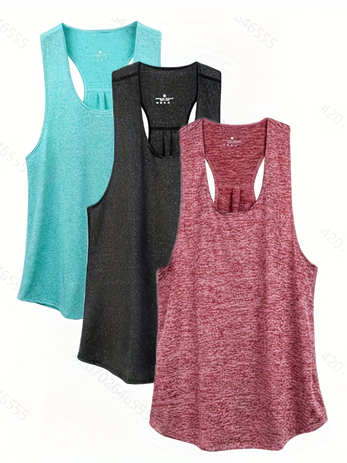 3pcs Quick-drying Racerback Sports Tank Top
Perfect for Fitness Training , other Sports & Running ,