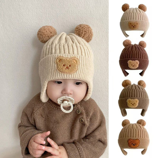 Cute Bear Ear Youngsters Beanie Cap - Cozy Knitted Winter Hat for Youngsters :)